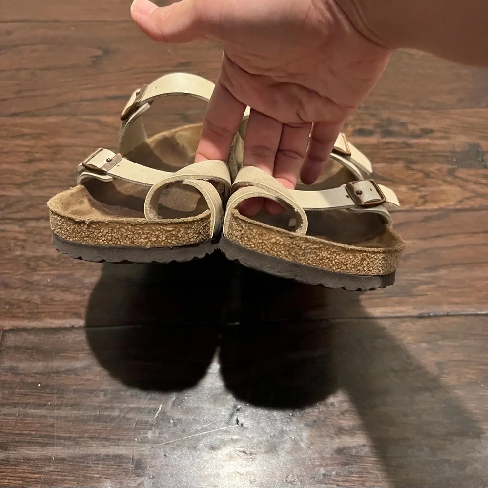 Birkenstock Style Beige Double Strap Sandals